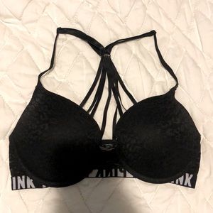 PINK Victoria’s Secret Leopard Lace Strappy Bra
